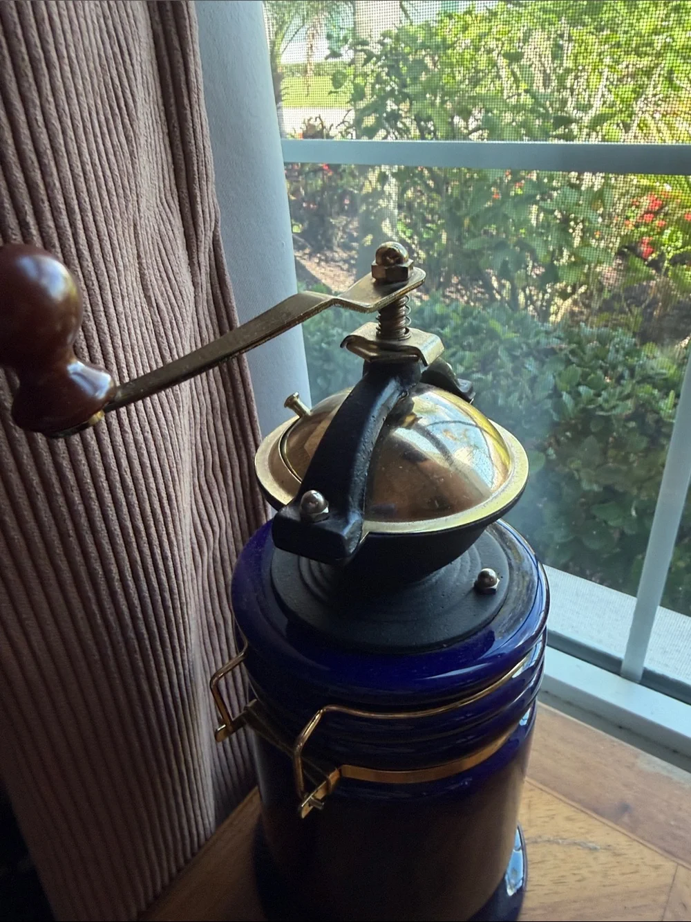 Vintage Fratello Cobalt Blue Coffee Grinder